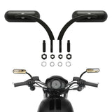 TCMT Universal 8mm 10mm M8 M10 Mini Oval Rear View Mirrors Fit For Harley Touring Softail Dyna Sportster - TCMT