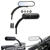 TCMT Universal 8mm 10mm M8 M10 Mini Oval Rear View Mirrors Fit For Harley Touring Softail Dyna Sportster - TCMT