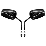 TCMT Universal 8mm Threaded Rear View Mirrors Fit For Harley Touring Road Electra Glide Softail Dyna - TCMT