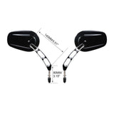 TCMT Universal 8mm Threaded Rear View Mirrors Fit For Harley Touring Road Electra Glide Softail Dyna - TCMT
