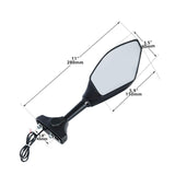 TCMT Universal LED Turn Signal Integrated Rear View Side Mirrors Fit For Honda Suzuki Yamaha Kawasaki - TCMT