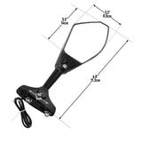 TCMT Universal LED Turn Signal Integrated Rear View Side Mirrors Fit For Honda Suzuki Yamaha Kawasaki - TCMTMOTOR