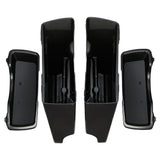 TCMT 4" Extended Stretched Hard Saddlebags Fit For Harley Touring 1993-2013 Unpaited Black - TCMTMOTOR