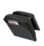 TCMT 4" Extended Stretched Hard Saddlebags 5"x7" CVO Speaker Lids Fit For Harley Touring 1993-2013 Glossy Black - TCMTMOTOR