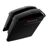 TCMT Vivid Black 5" Stretched Hard Saddlebags 6"x9" CVO Speaker Lids Fit For Harley Touring '14-'24