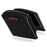TCMT Vivid Black 5" Stretched Hard Saddlebags 6"x9" CVO Speaker Lids Fit For Harley Touring '14-'24