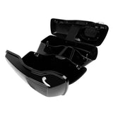 TCMT Vivid Black 5" Stretched Hard Saddlebags 6"x9" CVO Speaker Lids Fit For Harley Touring '14-'24