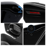 TCMT Vivid Black 5" Stretched Hard Saddlebags 6"x9" CVO Speaker Lids Fit For Harley Touring '14-'24