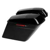 TCMT Vivid Black 5" Stretched Hard Saddlebags 6"x9" CVO Speaker Lids Fit For Harley Touring '14-'24
