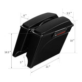 TCMT Vivid Black 5" Stretched Hard Saddlebags Fit For Harley Touring '93-'13 - TCMTMOTOR