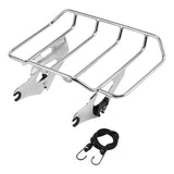 TCMT Vivid Black/Chrome Quick Release Rear Luggage Rack Fit For Harley Touring '14-'25 - TCMT