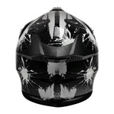 TCMT Youth Kids DOT Motocross Off-Road Helmet Black / White Fireworks - TCMTMOTOR
