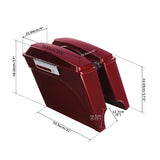 TCMT Wine Red 5" Stretched Hard Saddlebags Fit For Harley Touring '93-'13 - TCMT